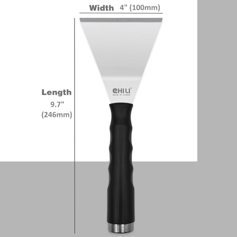 CHILI TOOLS 4 Inch Bent Stainless Steel Chisel Pole Scraper - Heavy Duty Wall Scraper, Paint Wallpaper Putty Adhesive Removal, Popcorn Ceiling Drywall Repair, Fits CHILI Extension Pole, Made In Taiwan - Image 3